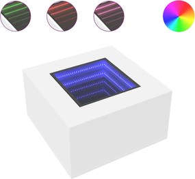 vidaXL Τραπεζάκι Σαλονιού με LED Λευκό 60x60x40 εκ. Επεξεργασμένο Ξύλο