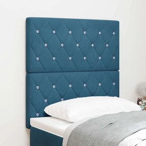 vidaXL LED Κεφαλάρι Σκούρο Μπλε 80 εκ. Βελούδο