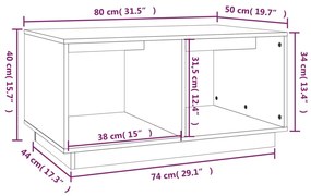 Τραπεζάκι Σαλονιού Λευκό 80x50x40εκ. από Μασίφ Ξύλο Πεύκου - Λευκό