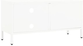 vidaXL Έπιπλο Τηλεόρασης Λευκό 90 x 30 x 44 εκ. από Ατσάλι και Γυαλί