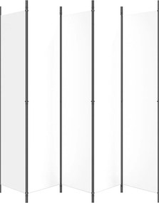 vidaXL Διαχωριστικό Δωματίου με 5 Πάνελ Λευκό 250x220 εκ. από Ύφασμα