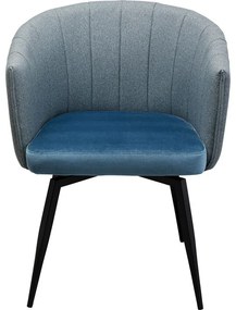 Καρέκλα Τραπεζαρίας Περιστρεφόμενη Merida Μπλε Ύφασμα Βελούδο 59,5x60,5x81 εκ. - Μπλε