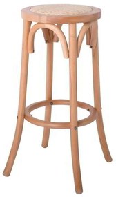 Σκαμπώ Bar VIENNA Φυσικό/Κάθισμα Rattan 36x36x71cm
