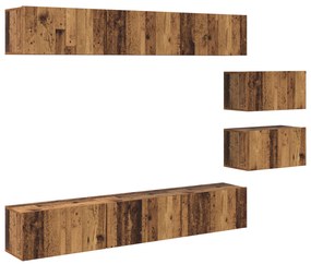 vidaXL Σετ επίπλου τηλεόρασης 8 pcs Παλαιό ξύλο 60 x 30 x 30.5 εκ.