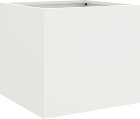 vidaXL Ζαρντινιέρα Λευκή 32x30x29 εκ. από Χάλυβα