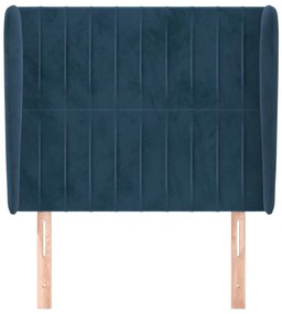Κεφαλάρι με Πτερύγια Σκούρο Μπλε 83x23x118/128 εκ. Βελούδινο - Μπλε