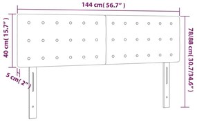 Κεφαλάρι Κρεβατιού LED Μαύρο 144x5x78/88 εκ. Συνθετ. Δέρμα - Μαύρο