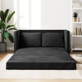 Καναπές-Κρεβάτι Δαπέδου 2 σε 1 Μαύρος 122x204x55 εκ. Βελούδινος - Μαύρο