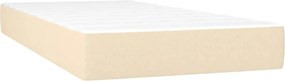 vidaXL Κρεβάτι Boxspring με Στρώμα &amp; LED Κρεμ 120x190 εκ. Υφασμάτινο