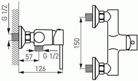 Ferro Algeo BAG7 - Μπαταρία ντουζιέρας χρωμέ