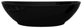 vidaXL Πολυτελής Κεραμικός Νιπτήρας Οβάλ Μαύρος 40 x 33 cm