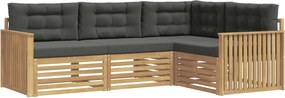 vidaXL Σειρά Καναπέ Εξωτερικού 4 pcs Άσπρο και Ανθρακί