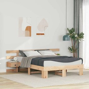 vidaXL Σκελετός Κρεβατιού με συρτάρι Καφέ 140 x 190 cm