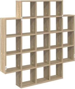 vidaXL Ράφι Τοίχου Sonoma Δρυς 100 x 13 x 100 εκ Επεξεργασμένο Ξύλο