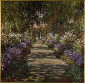 Monet, Claude - Εκτύπωση έργου τέχνης Allee in the garden of Giverny, (40 x 40 cm)