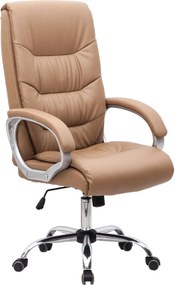 BF6400 Πολυθρόνα Διευθυντή Μέταλλο Χρώμιο, PU Μπεζ   1τμχ