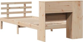 vidaXL Κρεβάτι Βιβλιοθήκη Χωρίς Στρώμα 75x190 εκ Μασίφ Ξύλο Πεύκο