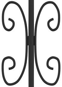 vidaXL Φράχτης Κήπου με Κορυφή Δόρυ Μαύρος 240x150 εκ. από Ατσάλι με Ηλεκτροστατική Βαφή