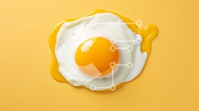 Σετ των 2 Intra Συλλεκτικό Ξύλινο Παζλ Plywood 4mm - Τηγανητό αυγό σε κίτρινο φόντο Σε Ξύλινο Κουτί - Διαστάσεις: 10x10 cm – 25 κομμάτια