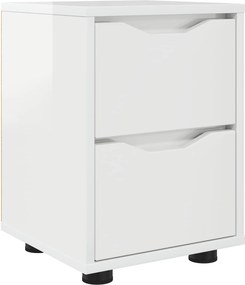 VidaXL Κομοδίνο Υψηλής γυαλάδας λευκό 30,5 x 30 x 43 εκ