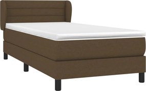 vidaXL Κρεβάτι Boxspring με Στρώμα Σκούρο Καφέ 80x200 εκ. Υφασμάτινο