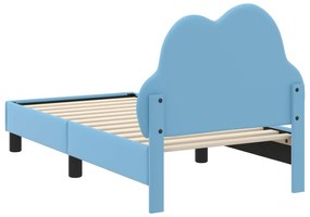 vidaXL Κρεβατική βάση για παιδιά με προσκέφαλο Μπλε 70 x 140 cm PU