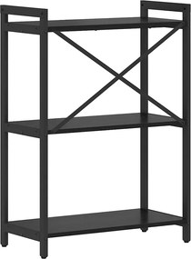 vidaXL Ράφι Βιβλίων Μαύρη Οξυά 60 x 30 x 85 cm Επεξεργασμένο ξύλο