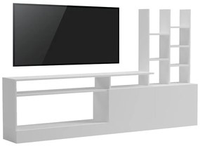 Σύνθετο σαλονιού Seruno pakoworld σε λευκή απόχρωση 170x25x100εκ