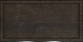 vidaXL Επιφάνεια Τραπεζιού Σκούρο Καφέ 100x50x(2-4)εκ Επεξ. Μασίφ Δρυς