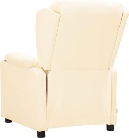 vidaXL Πολυθρόνα Ανακλινόμενη με Ανύψωση Κρεμ από Συνθετικό Δέρμα