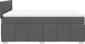 vidaXL Κρεβάτι Boxspring με Στρώμα Σκούρο Γκρι 140x200 εκ Υφασμάτινο