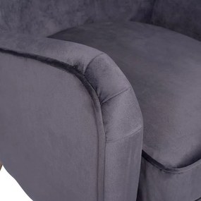 Πολυθρόνα - Μπερζέρα MARTA C8392.01 Βελούδο Γκρί 77x86x95Υ εκ. 77x86x95 εκ.