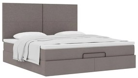 vidaXL Οθωμανικό κρεβάτι με στρώμα Taupe 180x200cm ύφασμα