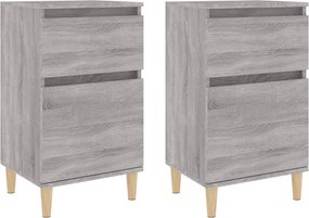 vidaXL Κομοδίνα 2 τεμ. Γκρι Sonoma 40x35x70 εκ.