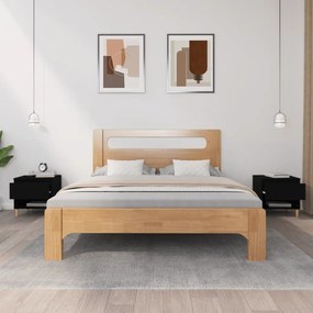 vidaXL Κομοδίνα 2 τεμ. Μαύρα 50x46x50 εκ. από Επεξεργασμένο Ξύλο