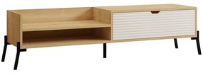 Έπιπλο Τηλεόρασης Trezza 835PUQ3084 160x40x36cm Oak-White