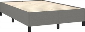 vidaXL Κρεβάτι Boxspring με Στρώμα &amp; LED Σκ.Γκρι 120x190εκ. Υφασμάτινο