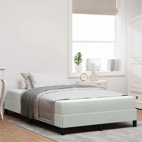 vidaXL Κρεβάτι box spring με στρώμα Ανοιχτό γκρι 120 x 200 cm Βελούδο