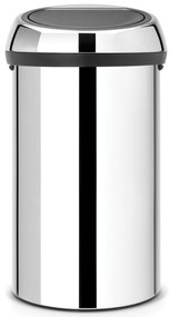 Κάδος Brabantia Touch Bin 647254, 60 l, ομαλό και αθόρυβο άνοιγμα, Inox