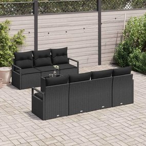 vidaXL Σετ Καναπέ Κήπου 8 pcs Μαύρο 55 x 55 x 37 εκ συνθετικό ρατάν