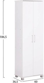 ΠΑΠΟΥΤΣΟΘΗΚΗ-ΝΤΟΥΛΑΠΑ CLUSE HM2403.03 ΜΕΛΑΜΙΝΗ ΛΕΥΚΟ ΧΡΩΜΑ 60Χ36,5Χ186,5Υεκ.