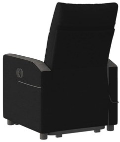 vidaXL Πολυθρόνα Μασάζ Ανακλινόμενη με Ανύψωση Μαύρη Υφασμάτινη