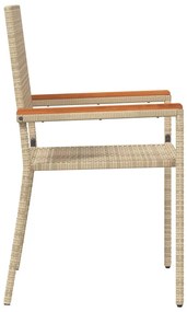 vidaXL Καρέκλες κήπου που σωριάζονται 4 pcs Κρέμα, Καφέ