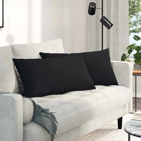 vidaXL Μαξιλάρι Καναπέ 2 pcs Μαύρο 80 x 40 cm ύφασμα