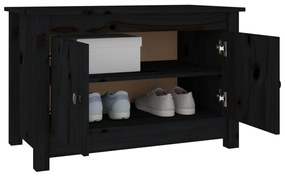 vidaXL Παπουτσοθήκη Μαύρη 70x38x45,5 εκ. από Μασίφ Ξύλο Πεύκου