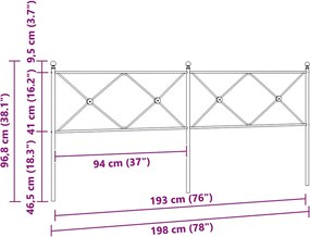 vidaXL Ανταλλακτικό κεφαλάρι Λευκό 193 εκ. Μεταλλικό