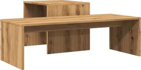 vidaXL Σετ Τραπεζάκια Σαλονιού Artisan Δρυς 100x48x40 εκ. Επεξ. Ξύλο