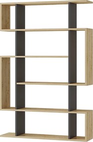 Βιβλιοθήκη Mito Megapap χρώμα sapphire oak - ανθρακί 108x25x161εκ.