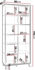 Βιβλιοθήκη Joker 2d - 80.00Χ40.00Χ190.00cm