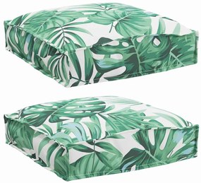 vidaXL Μαξιλάρι παλέτας για κάθισμα Floral 2 pcs Μοτίβο φύλλων